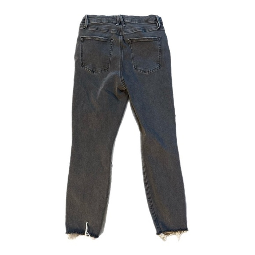 Good American Good Waist Gray Raw Hem Skinny Crop